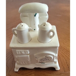 Vtg Lego White Porcelain Instant Coffee Holder Canister Kitchen storage ware